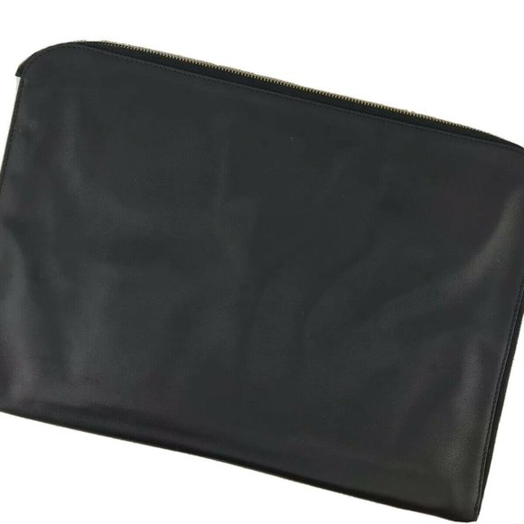 Cisei Clutch Bag Leather Portfolio Folder Black Do - Picture 1 of 12